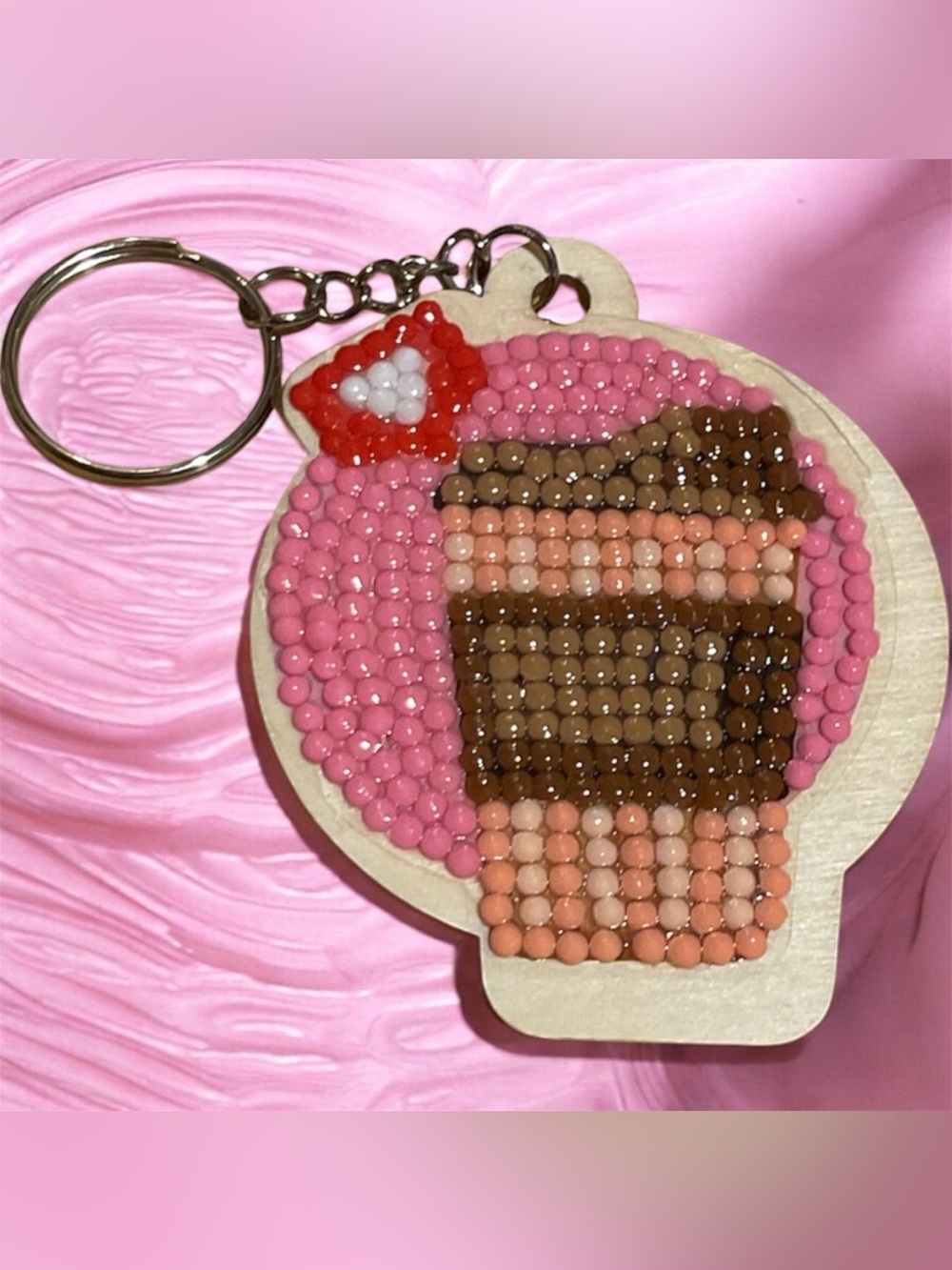😻 Coffee Diamond Art Keychain Cute  Rhinestone Bag Charm Gift Sealed